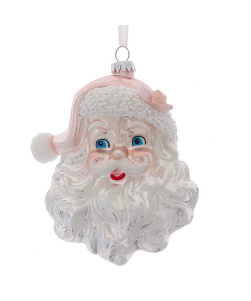 Pink Santa Head Ornament