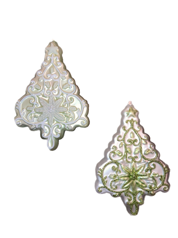 Assorted Tree With Lace Design Ornament, INDIVIDUALLY SOLD