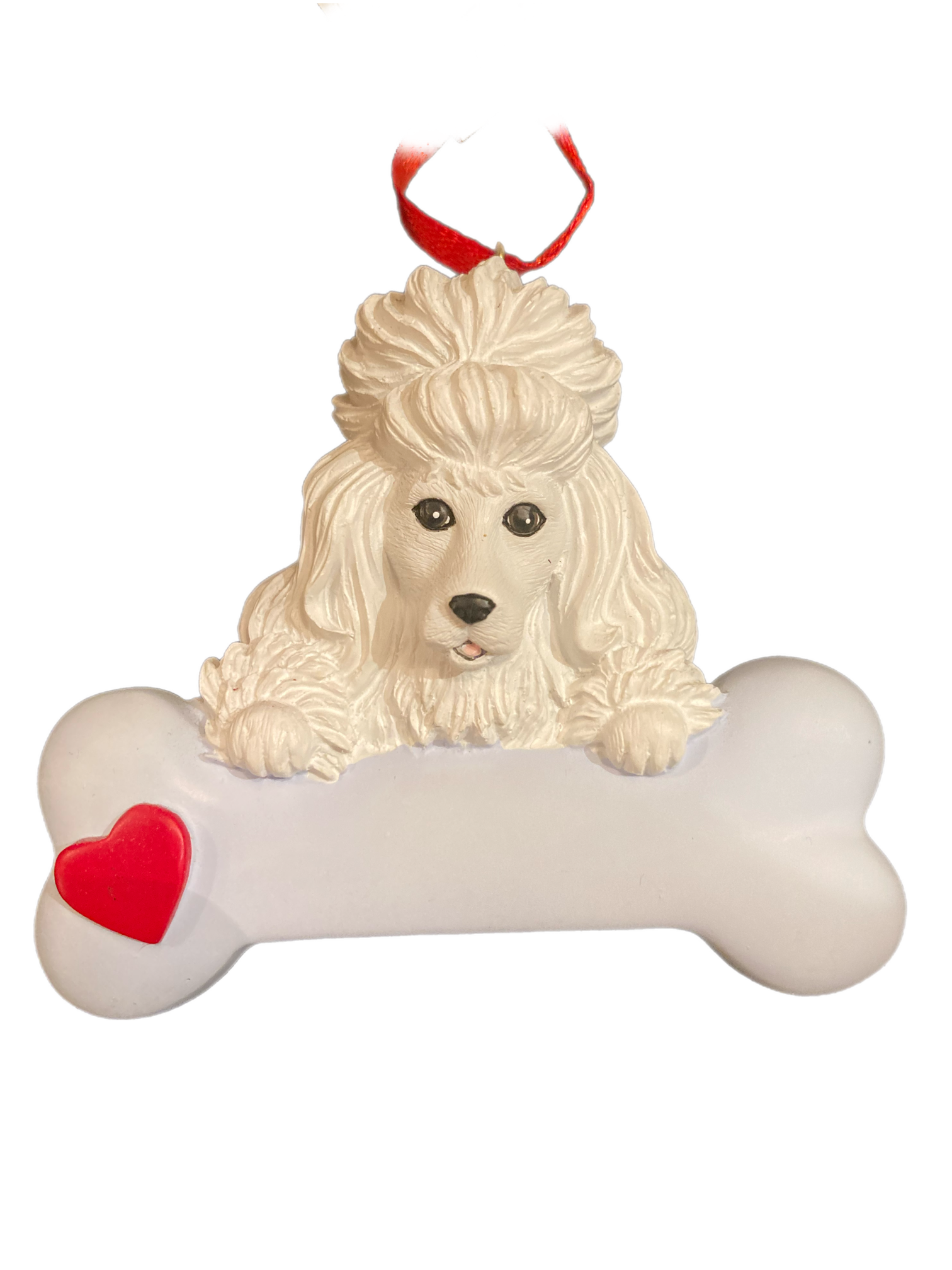 Poodle With Bone Ornament