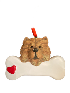Chow Chow With Bone Ornament