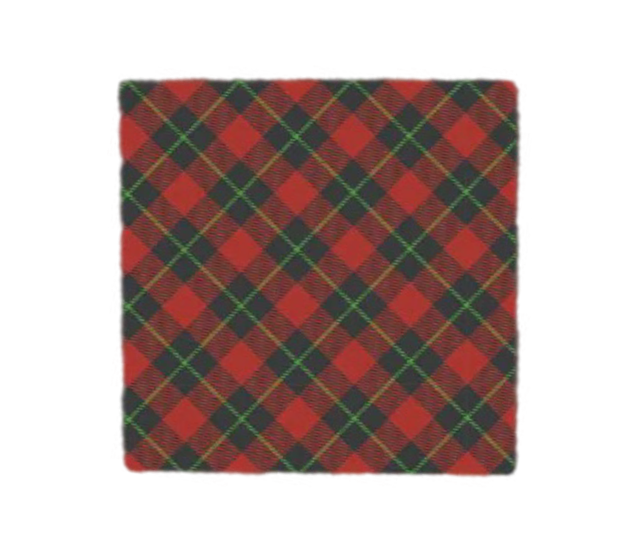 Individual Black And Red Plaid Coaster