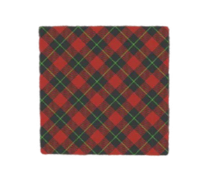 Individual Black And Red Plaid Coaster