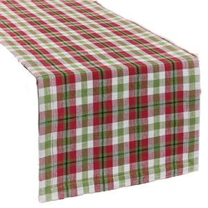 Checkered Red And Green Table Runner