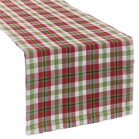 Checkered Red And Green Table Runner