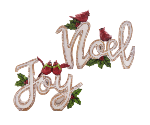 Assorted Christmas Words With Cardinal Sign, INDIVIDUALLY SOLD