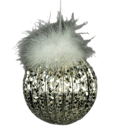 3.5" Large Silver Glitter Ball