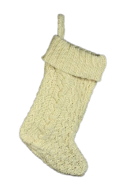 18" Cream Cable Knit Stocking