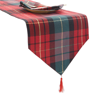 Checkered Red And Green Table Runner