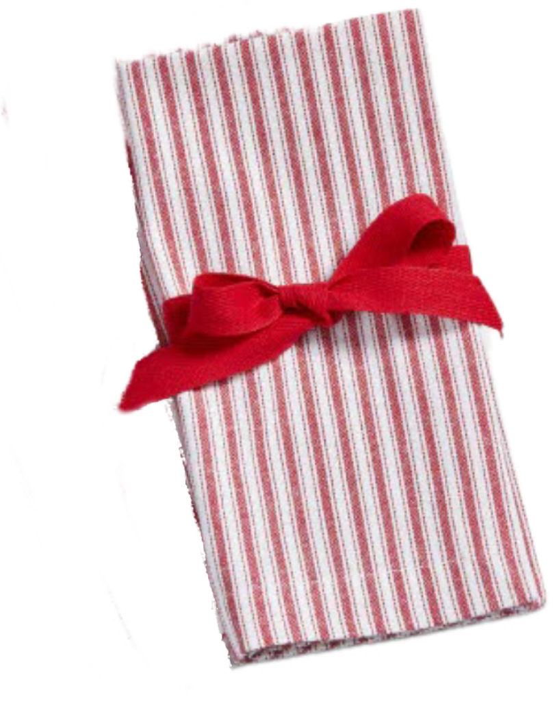 Red Striped Linen Napkin