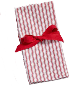 Red Striped Linen Napkin