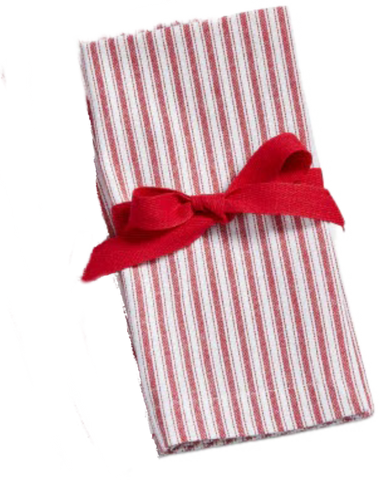 Red Striped Linen Napkin