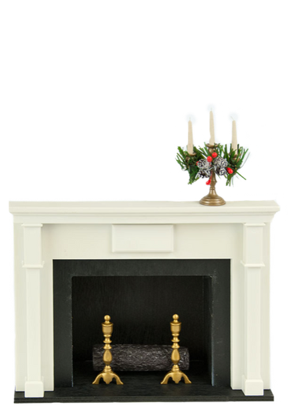 Byers Choice: Fireplace Mantle With Candelabra