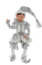 15" Silver Kringle Klaus Elf Doll