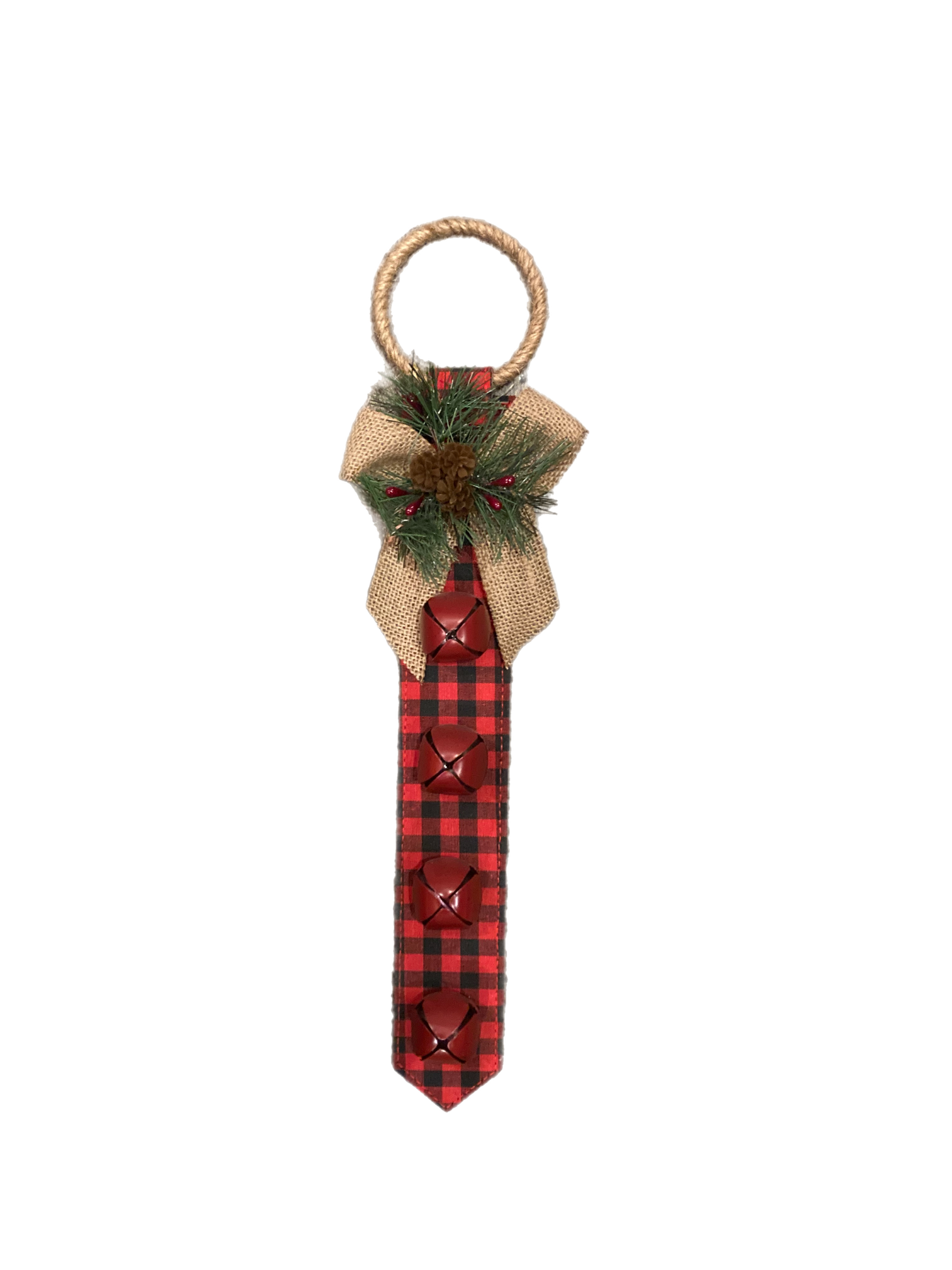 Plaid Jingle Bell Door Hanger