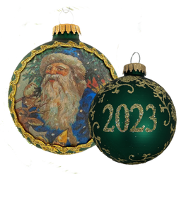 Dated 2023 Blue Santa Ball