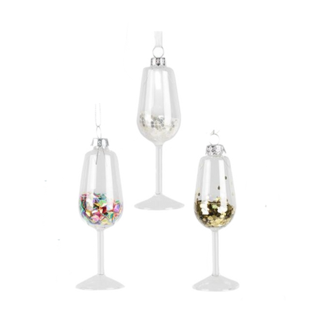 Assorted Wine Glass Ornament, INDIVIDUALLY SOLD