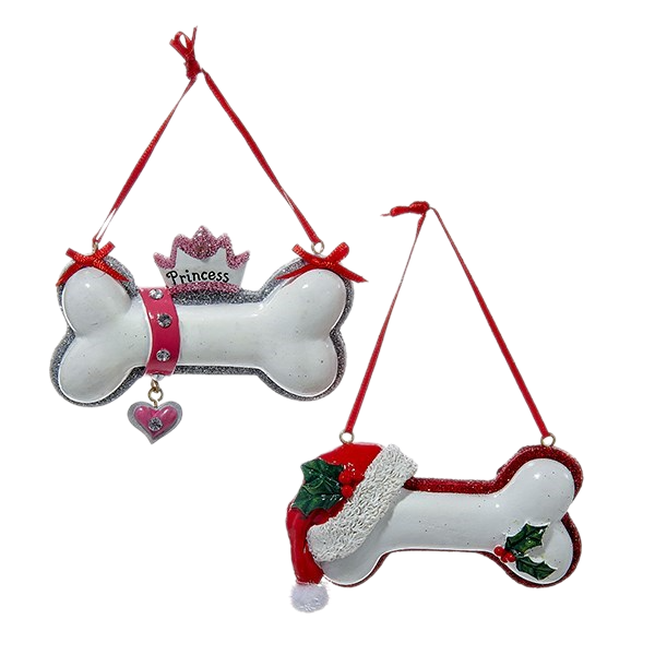 Assorted Dog Bone Ornament, INDIVIDUALLY SOLD