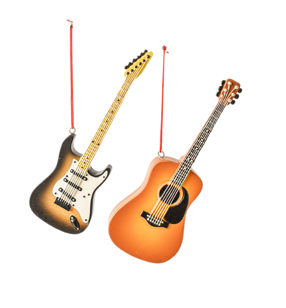 Assorted Electric And Acoustic Guitar Ornament, INDIVIDUALLY SOLD