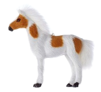 White Furry Horse Ornament