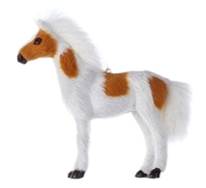 White Furry Horse Ornament