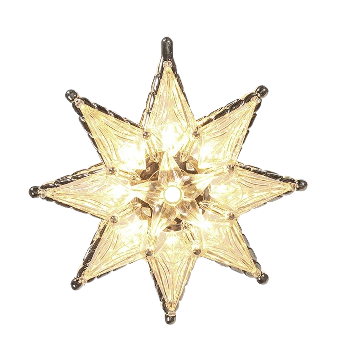 12.5" 8 Point Lit Clear Star Tree Topper