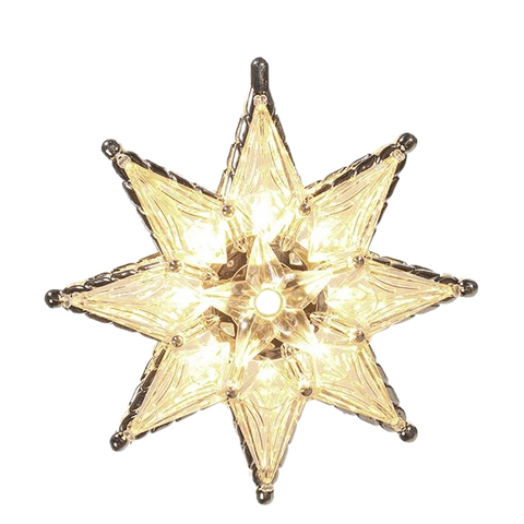 12.5" 8 Point Lit Clear Star Tree Topper