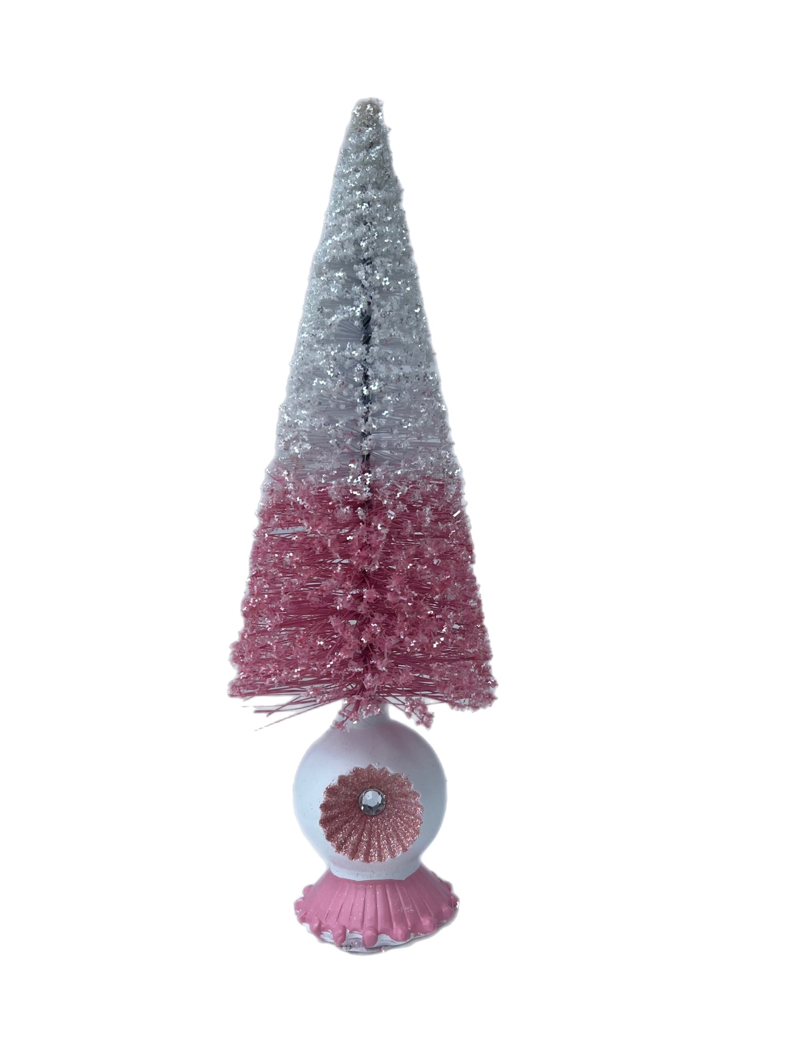 15" Pink And White Tree Figurine