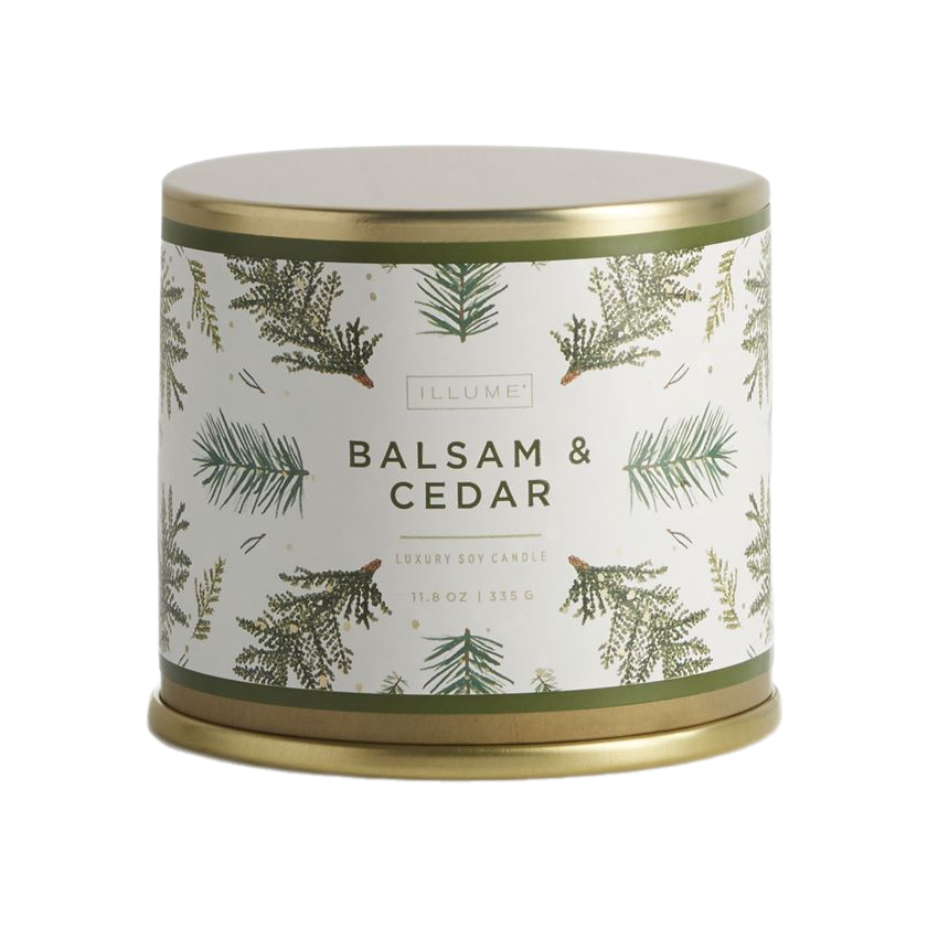 ILLUME  Candle Large Tin: Balsam And Cedar