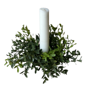 4" Boxwood Taper Candle Ring