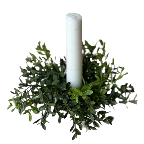 4" Boxwood Taper Candle Ring