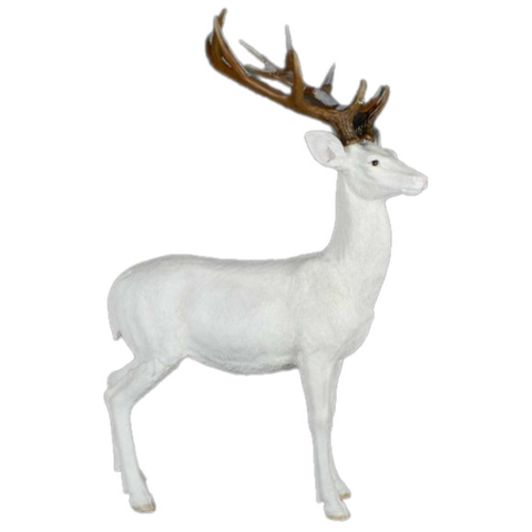 Standing White Deer Figurine