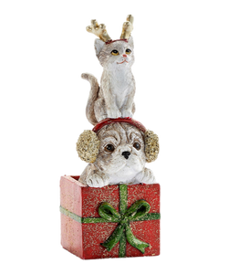Cat And Dog In Gift Figurine