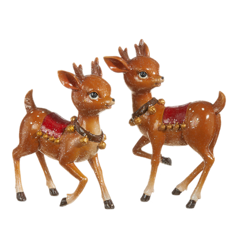 Assorted Vintage Reindeer With Bell Figurine, INDIVIDUALLY SOLD