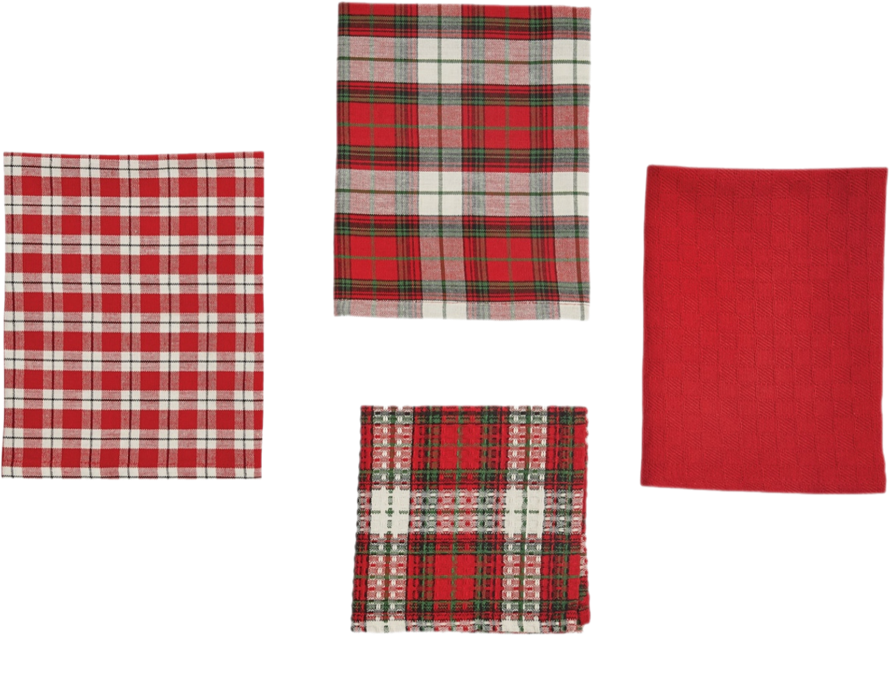 Red Checkered Tea Towel, Set Of 4