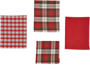 Red Checkered Tea Towel, Set Of 4