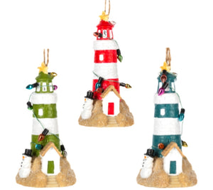 Assorted Lighthouse Ornament, INDIVIDUALLY SOLD