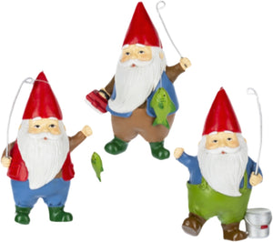 Assorted Gnome Fishing Ornament, INDIVIDUALLY SOLD