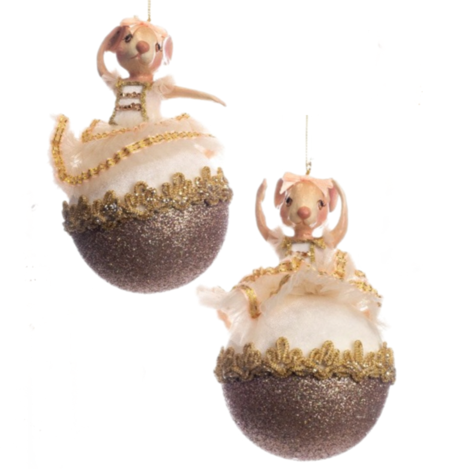 Assorted Mouse Ballerina Ball Ornament, INDIVIDUALLY SOLD