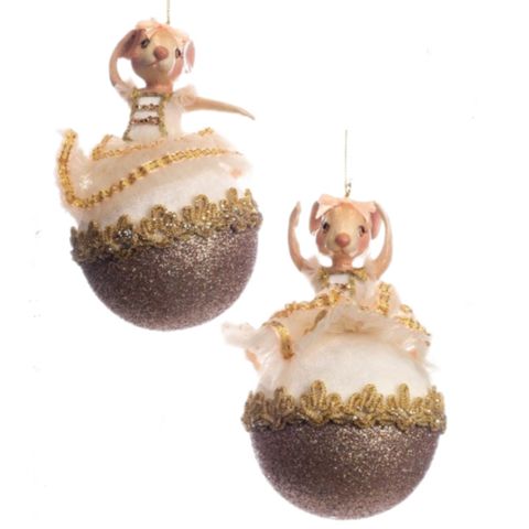 Assorted Mouse Ballerina Ball Ornament, INDIVIDUALLY SOLD