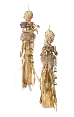 Assorted Cream Lady Tassel Ornament, INDIVIDUALLY SOLD