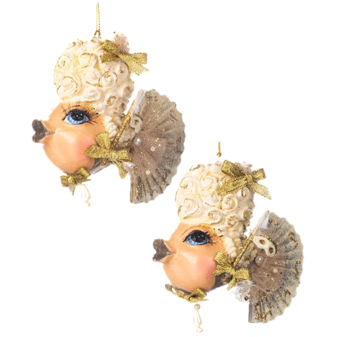 Assorted Fan Fish Lady Ornament, INDIVIDUALLY SOLD
