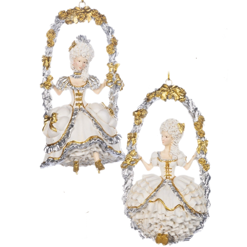 Assorted Lady On Flower Swing Ornament, INDIVIDUALLY SOLD