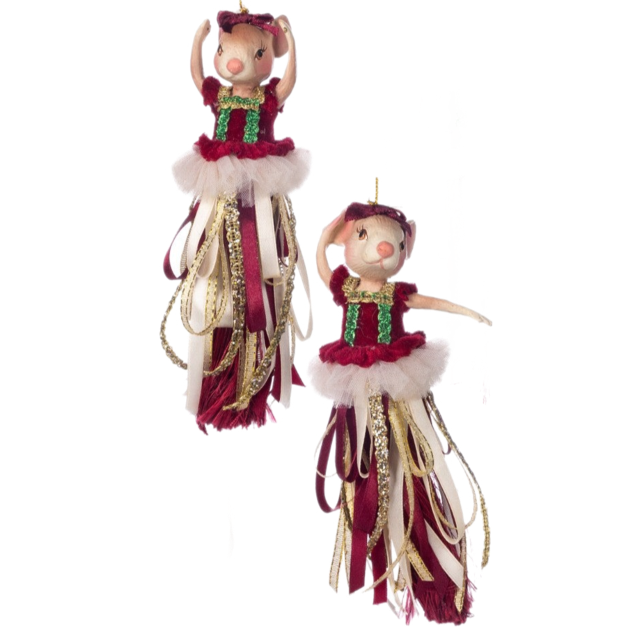 Assorted Mouse Ballerina Tassel Ornament, INDIVIDUALLY SOLD