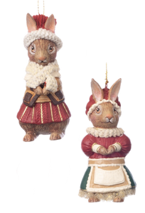 Assorted Rabbit In Apron Ornament, INDIVIDUALLY SOLD