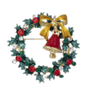 Wreath With Bell Brooch