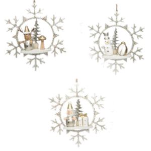 Assorted Snowflake Scene Ornament, INDIVIDUALLY SOLD