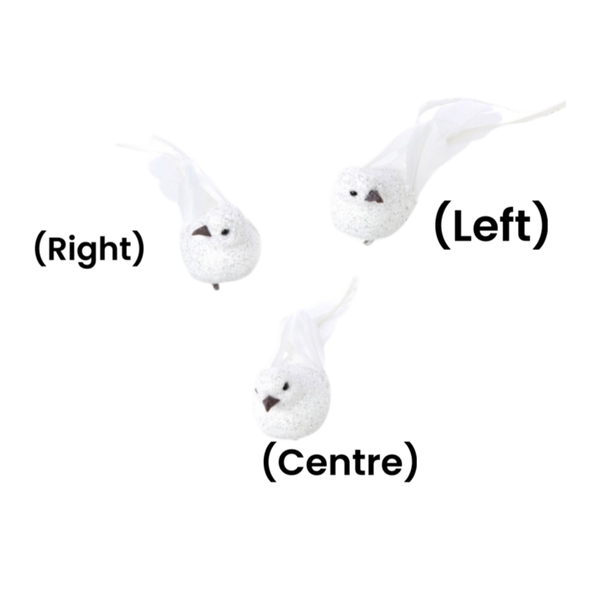 Assorted White Clip On Bird Ornament, INDIVIDUALLY SOLD