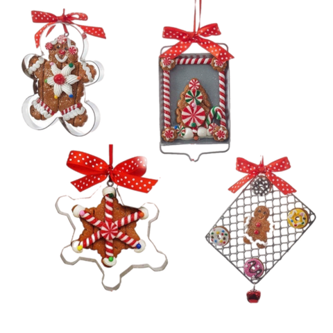 Assorted Gingerbread Tray Ornament, INDIVIDUALLY SOLD