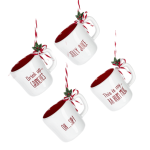 Assorted Holiday Mug Ornament, INDIVIDUALLY SOLD