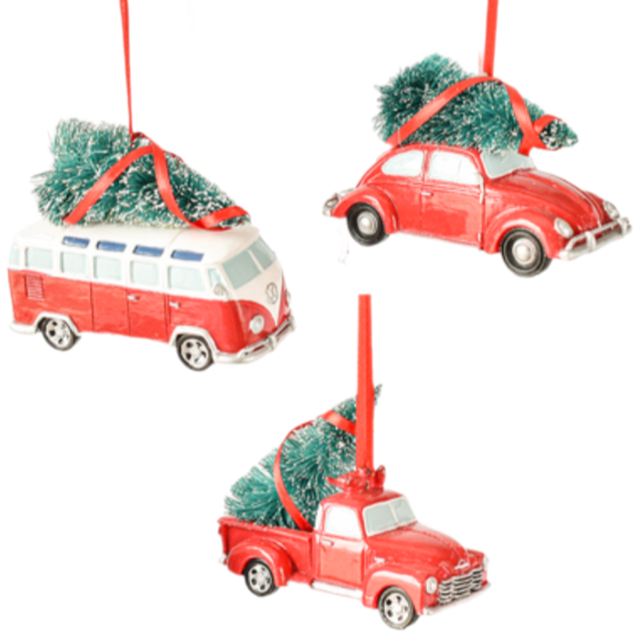 Assorted Retro Vehicle Ornament, INDIVIDUALLY SOLD